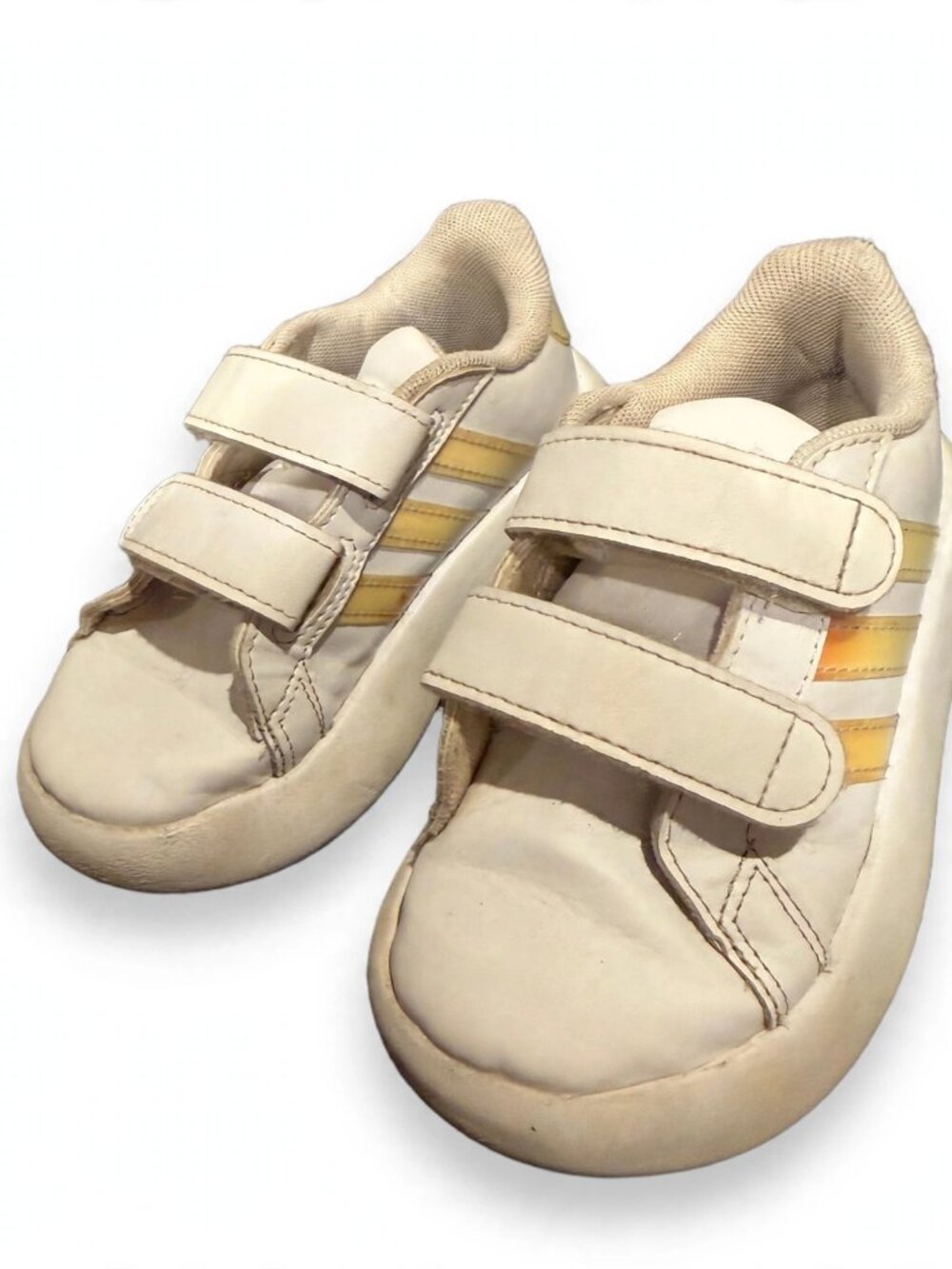 Adidas Kids Velcro Sneakers White Iridescent Stripes